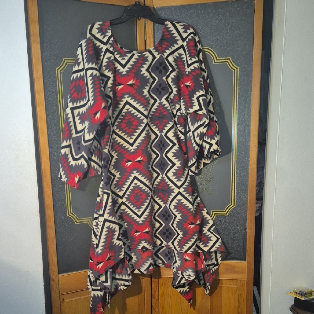 Tribal Print Asymmetrical Dress